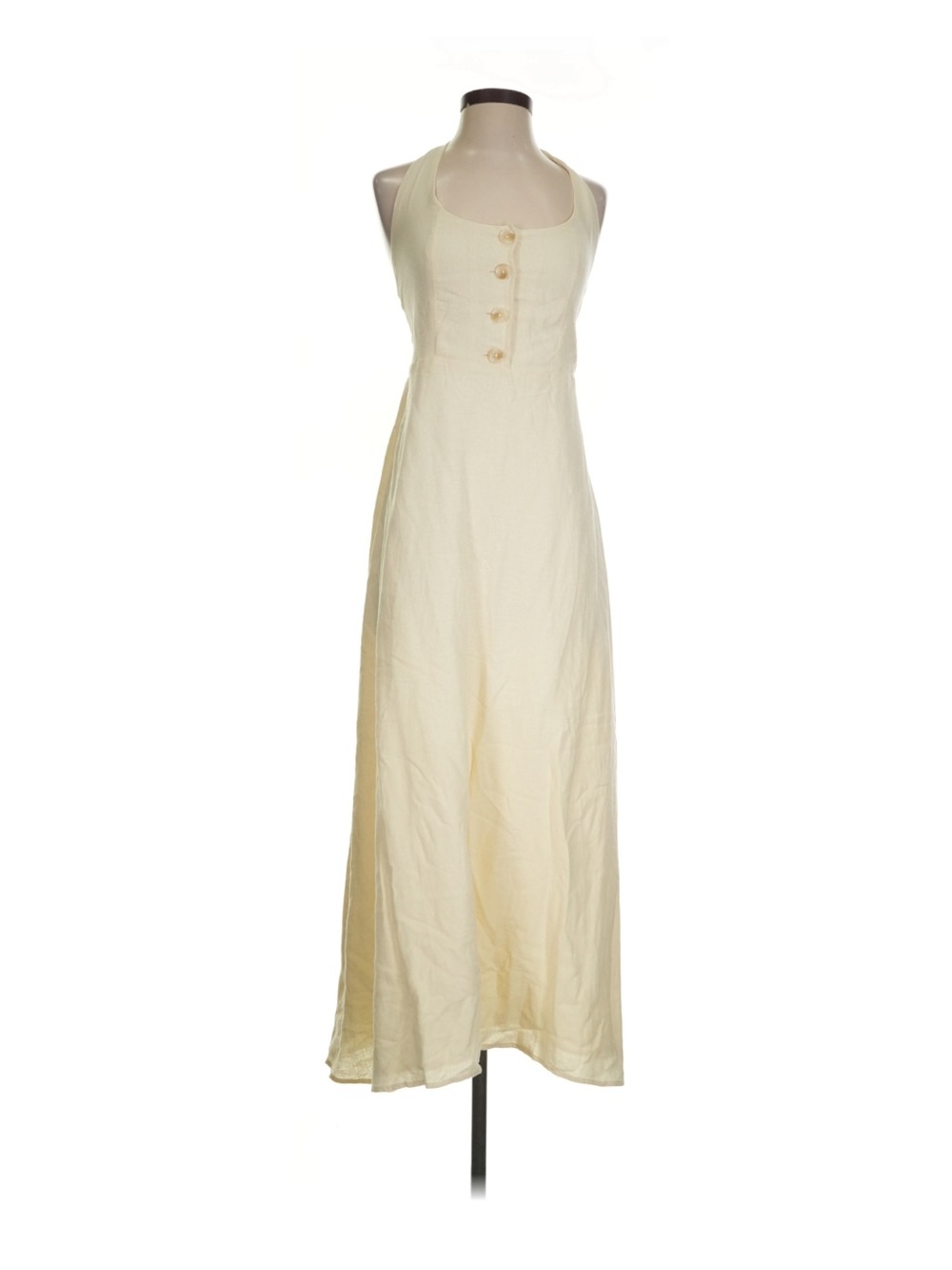 WeWoreWhat Cream Halter Button-Front Maxi Skirt